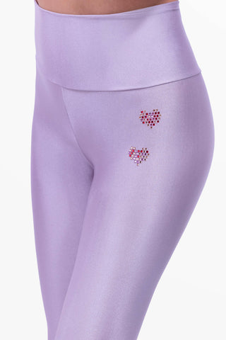 Amoureuse Leggings with Three Hand-Applied Crystal Hearts