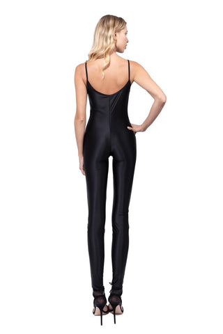 Transparence Jumpsuit de Encaje de Terciopelo Elástico con Jumpsuit Interior