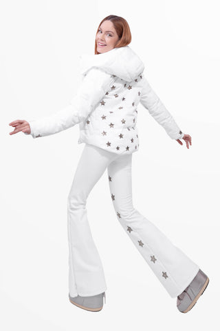 Megeve Super Warm Ski Suit White and Gold