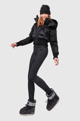 Megeve Velvet Cropped Ski Jacket Black