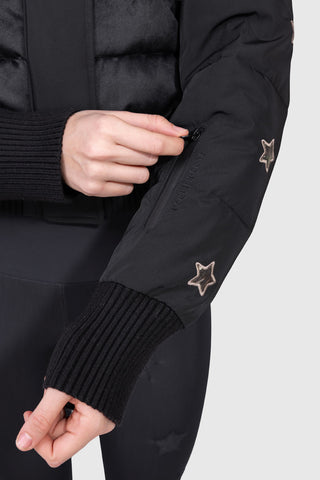Megeve Velvet Cropped Ski Jacket Black