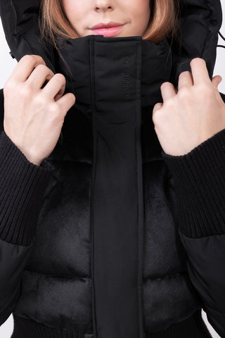 Megeve Velvet Cropped Ski Jacket Black