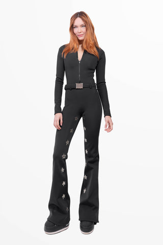 Megeve Super Warm Ski Suit Black and Gold