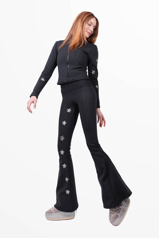 Megeve Winter Leggings de esquí Super Warm Negro y Oro