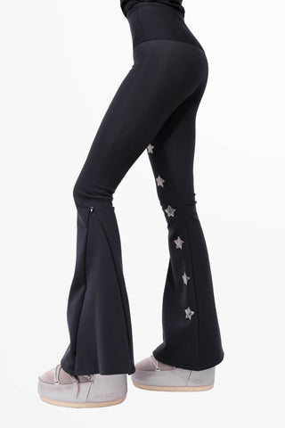 Megeve Winter Leggings de esquí Super Warm Negro y Oro