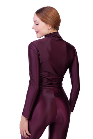 Redwine Silk-Effect Lycra Turtleneck