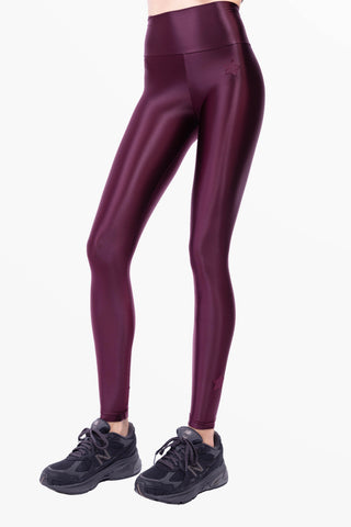 Cometa Leggings en Lycra efecto seda RedWine
