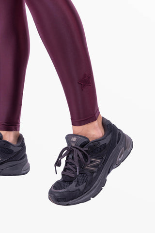 Cometa Leggings en Lycra efecto seda RedWine