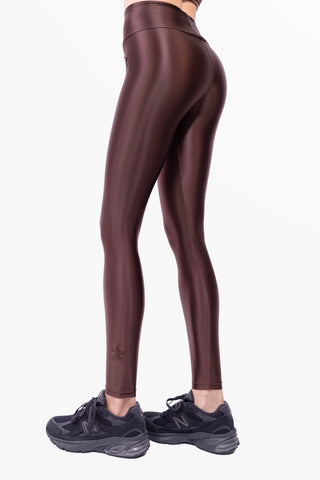 Cometa Leggings en Lycra efecto seda Chocolate