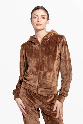 Diamante Sunday Soft-Touch Velour Sweatshirt