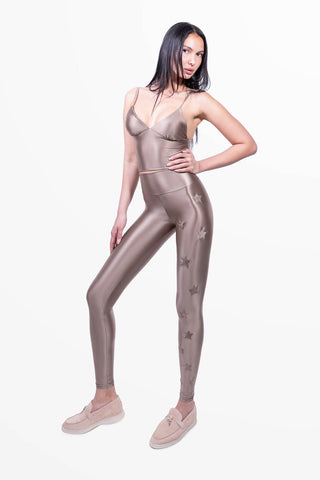 Cascade Leggings in Silk Lycra Sand