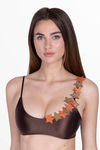 Volant Top Bra Chocolate