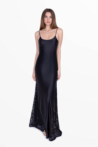 Transparence Abito in Lycra Setata e Pizzo