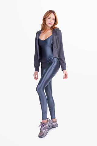 Athletic Top in Lycra Setata e Modellante