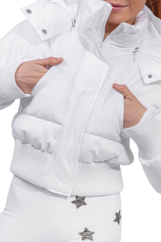 Megeve Cropped Ski Jacket White