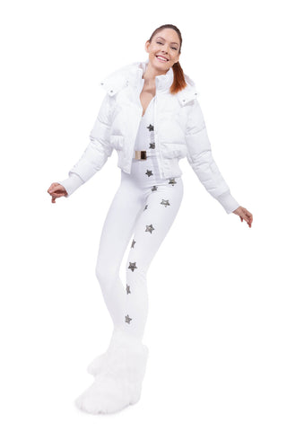 Megeve Cropped Ski Jacket White