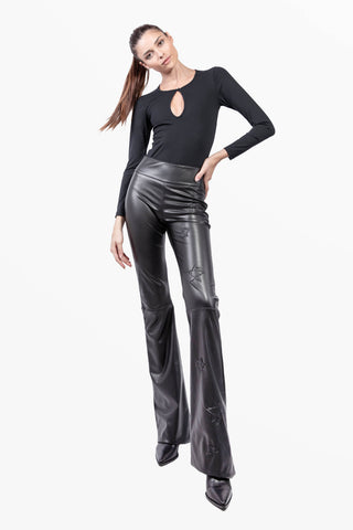 Mira pantalón en ecopelle con Estrellas
