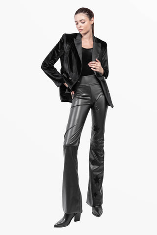 Mira Faux Leather Trousers with Studded Stars