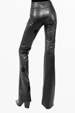 Mira Faux Leather Trousers with Studded Stars