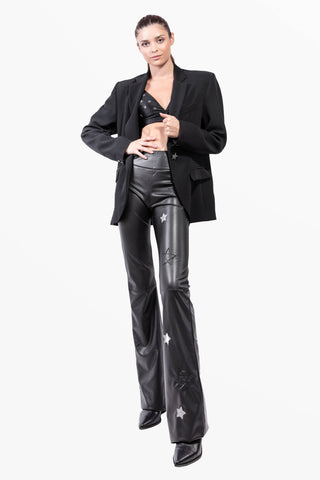 Mira pantalón en ecopelle con Estrellas