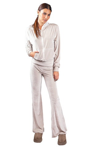 Andromeda Light Ivory Velvet Tracksuit