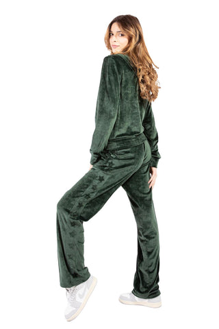 Sunday Dark Green Soft-Touch Velour Tracksuit