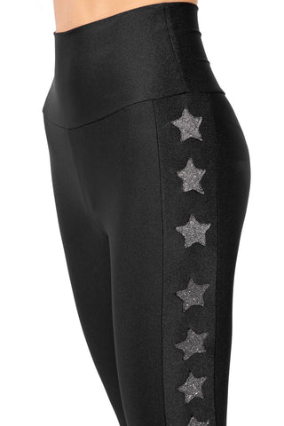Sunday Leggings Negro con Baschina y estrellas lurex