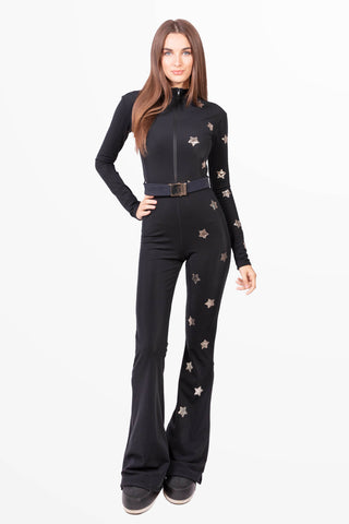 Courchevel black skisuit with stars