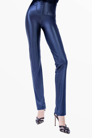 Odile Straight-Leg Trousers in Silk Lycra