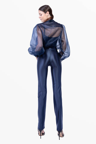 Odile Straight-Leg Trousers in Silk Lycra