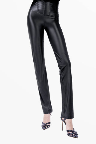 Odile Straight-Leg Trousers in Silk Lycra