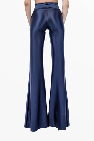 Odile Flared Ankle Trousers in Silk Lycra