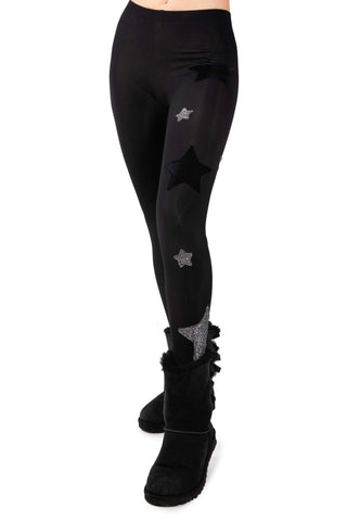 Winter Leggings Lycra plush star waterfall