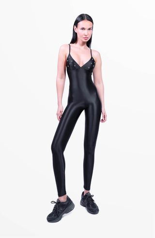 Diamond Straight Leg Jumpsuit Black