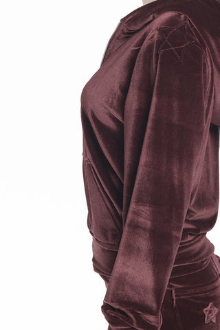Andromeda Dark Pink Velvet Tracksuit 