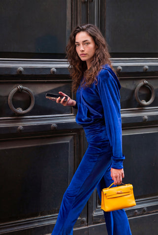 Andromeda Bluette Velvet Tracksuit