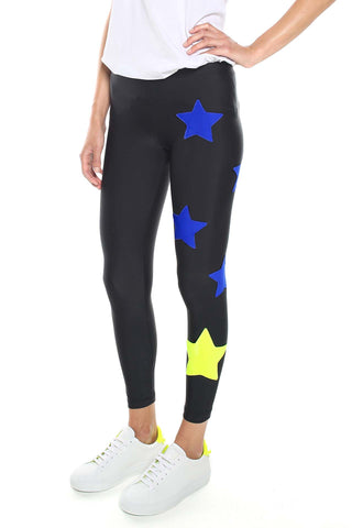 Gemelli Leggings stelle blu e gialle - L'Equilibriste